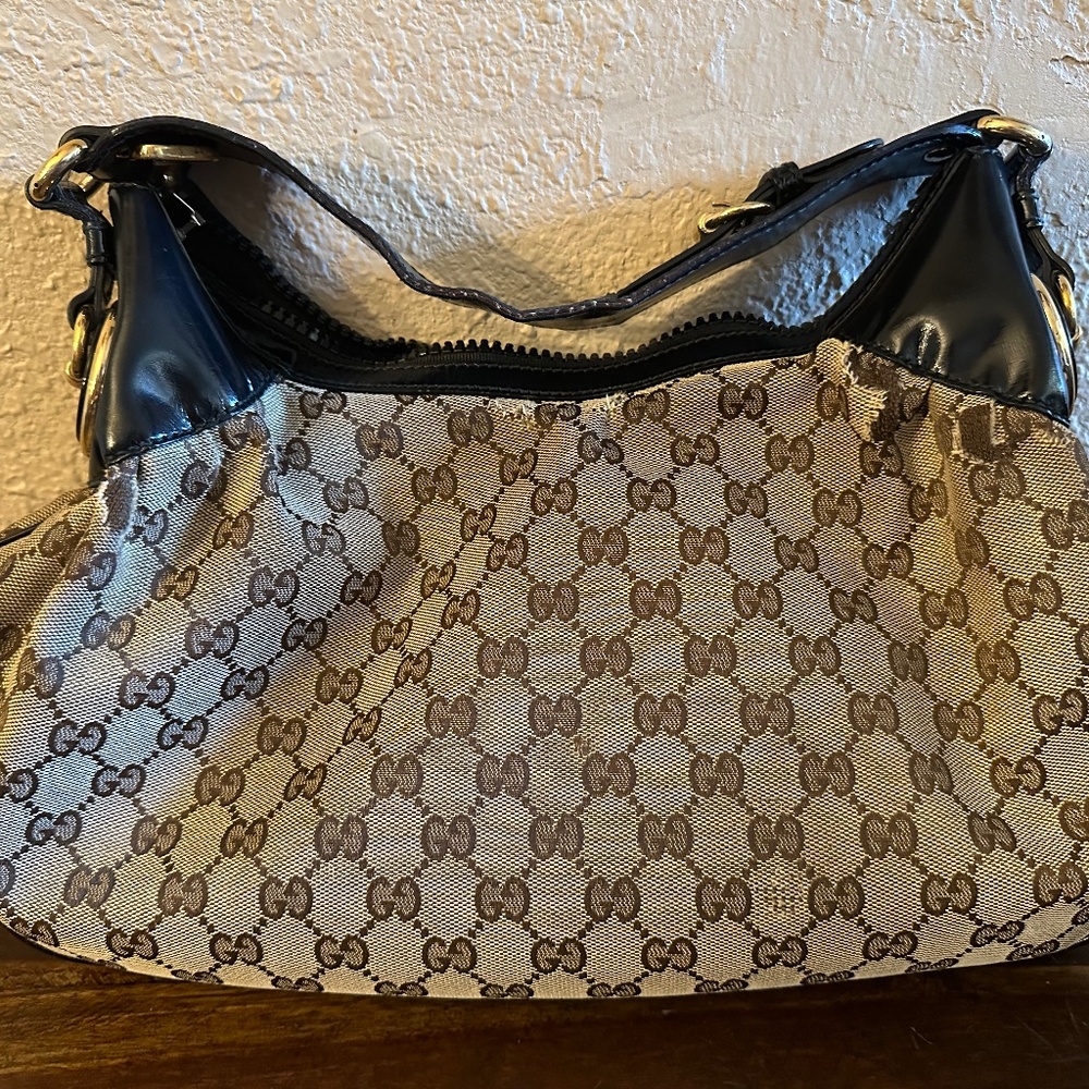 Authentic Gucci Canvas Hobo Shoulder bag with certificate